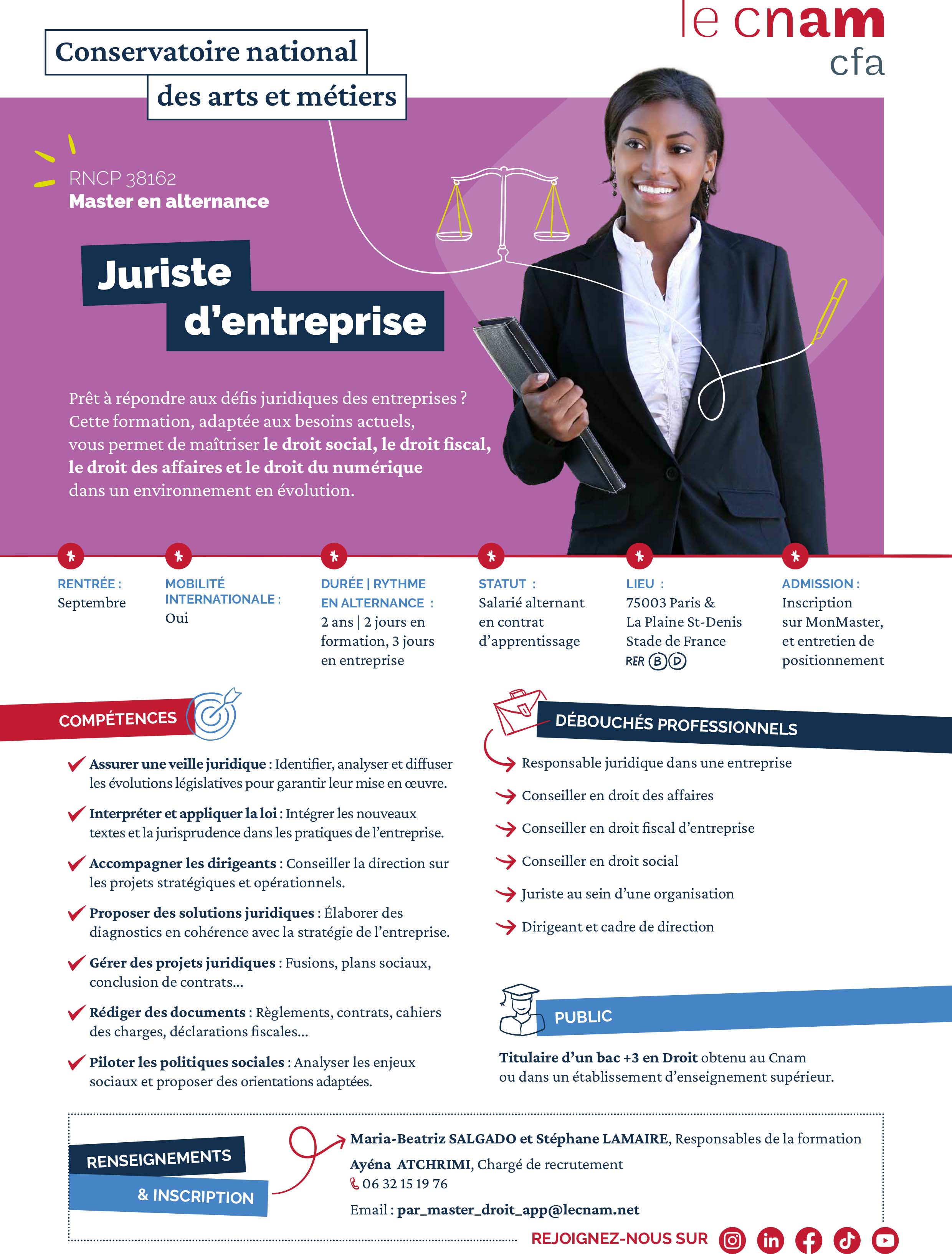 Master juriste entreprise CFA Cnam