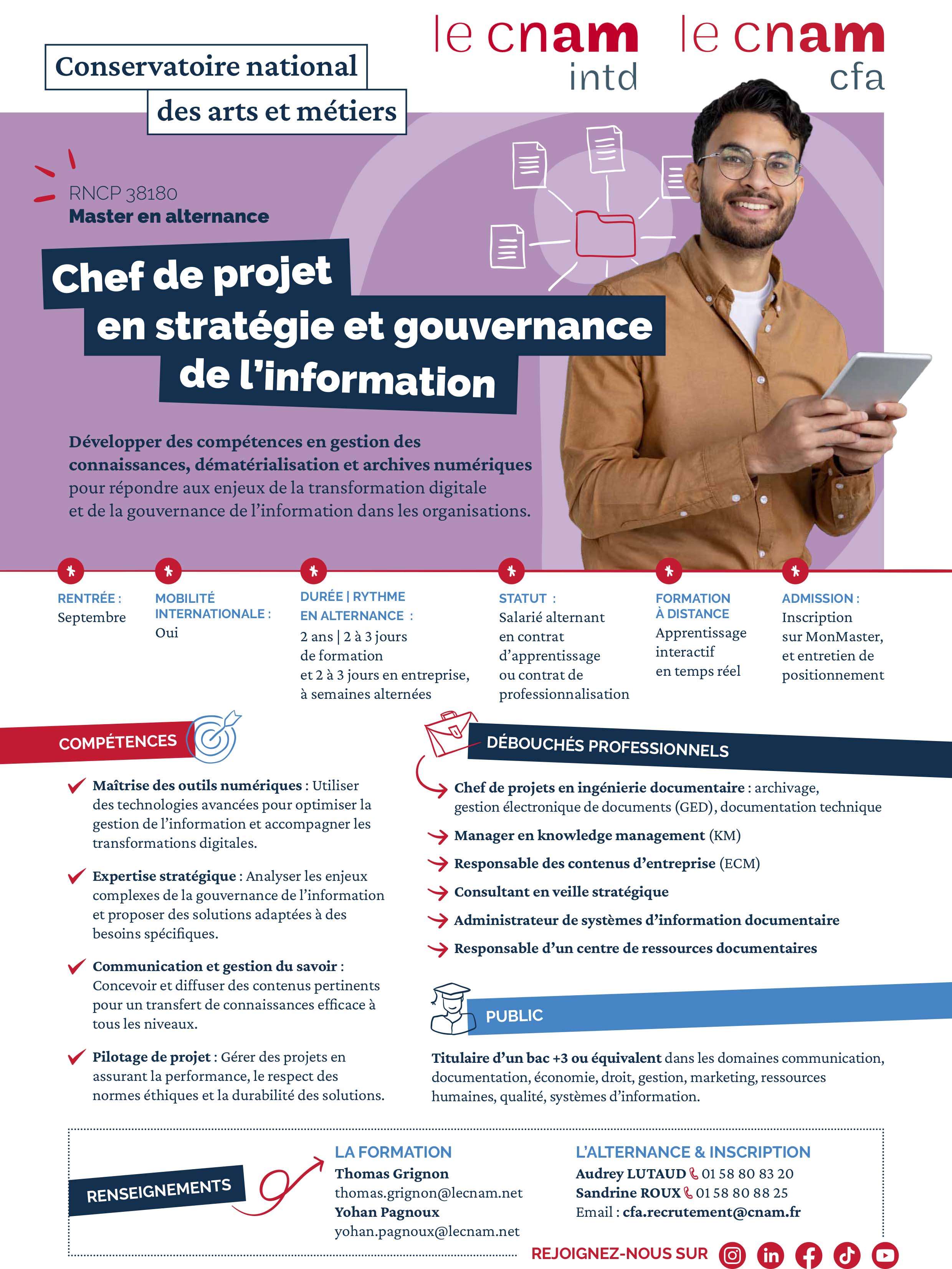 Master Gouvernance de l'information CFA Cnam