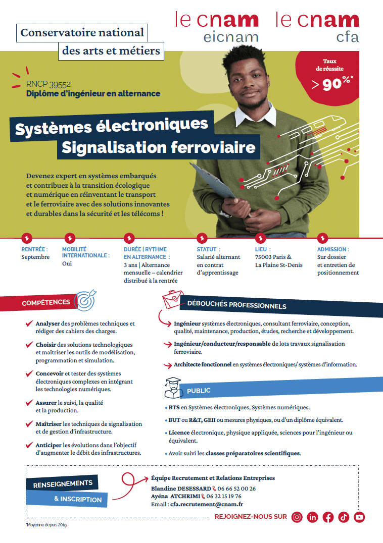 Fiche Formation Diplome Ingénieur Systèmes Electroniques Signalisation Ferroviaire