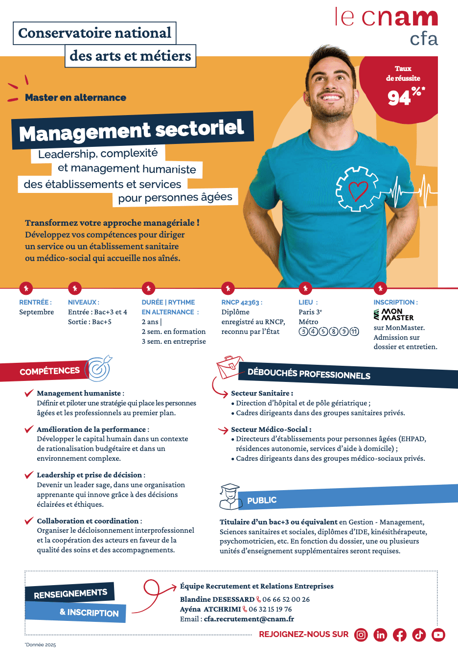 Télécharger Fiche formation Management ehpad personnes  alternance CFA Cnam Saint Denis