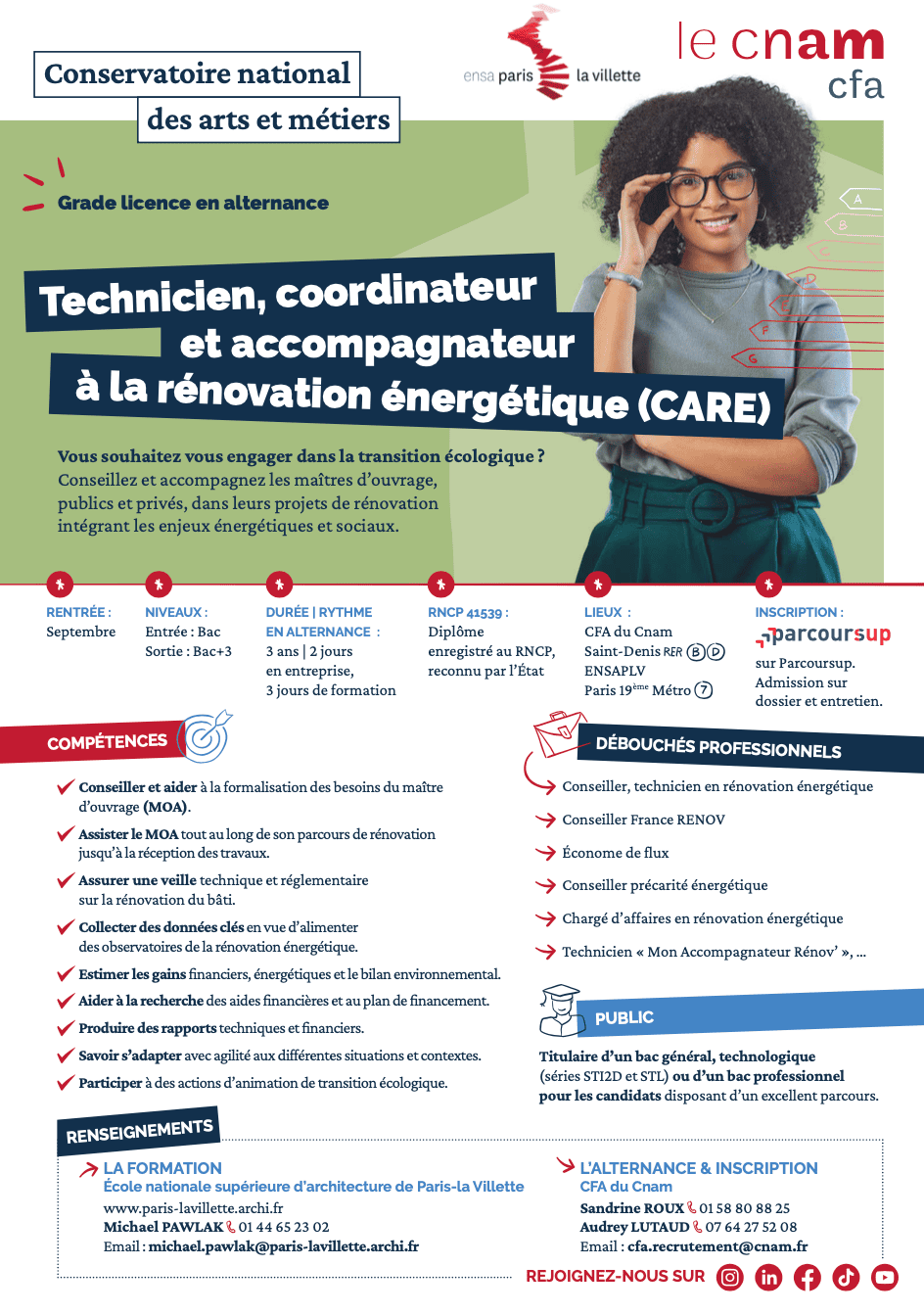 Fiche formation Rénovation énergétique batis alternance CFA Cnam Saint Denis